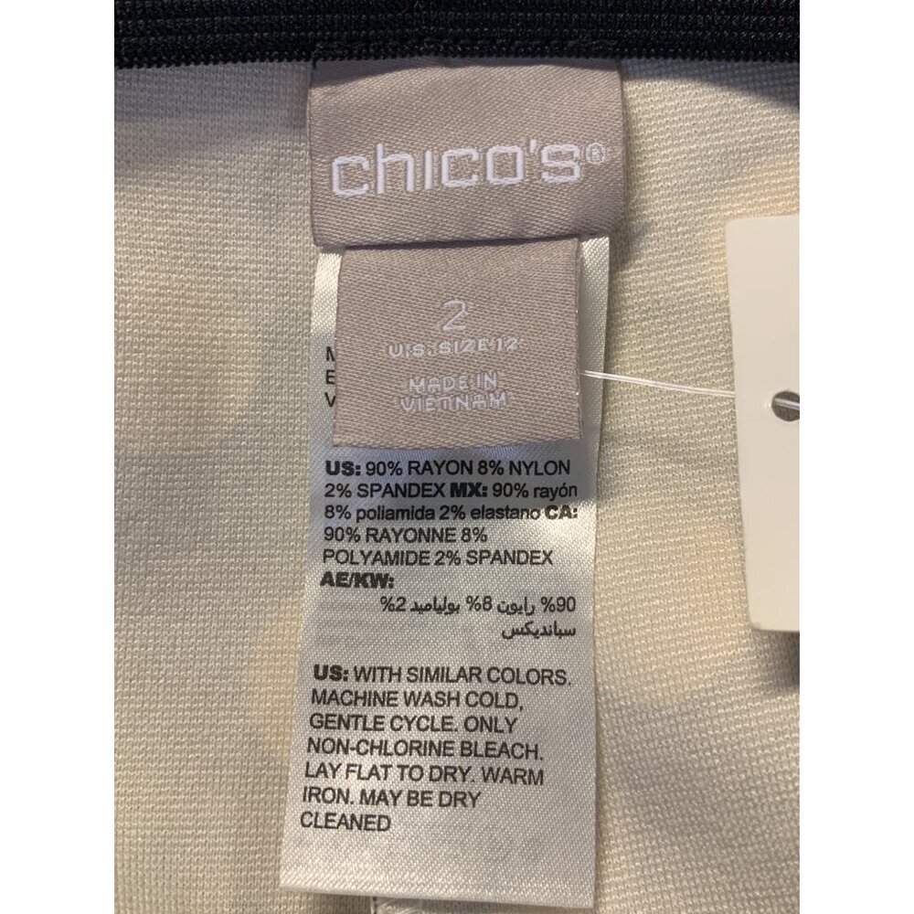 Chicos So Slimming Juliet Slim Leg Polka Dot Pants Size 12 Black White Rayon New - Picture 7 of 8